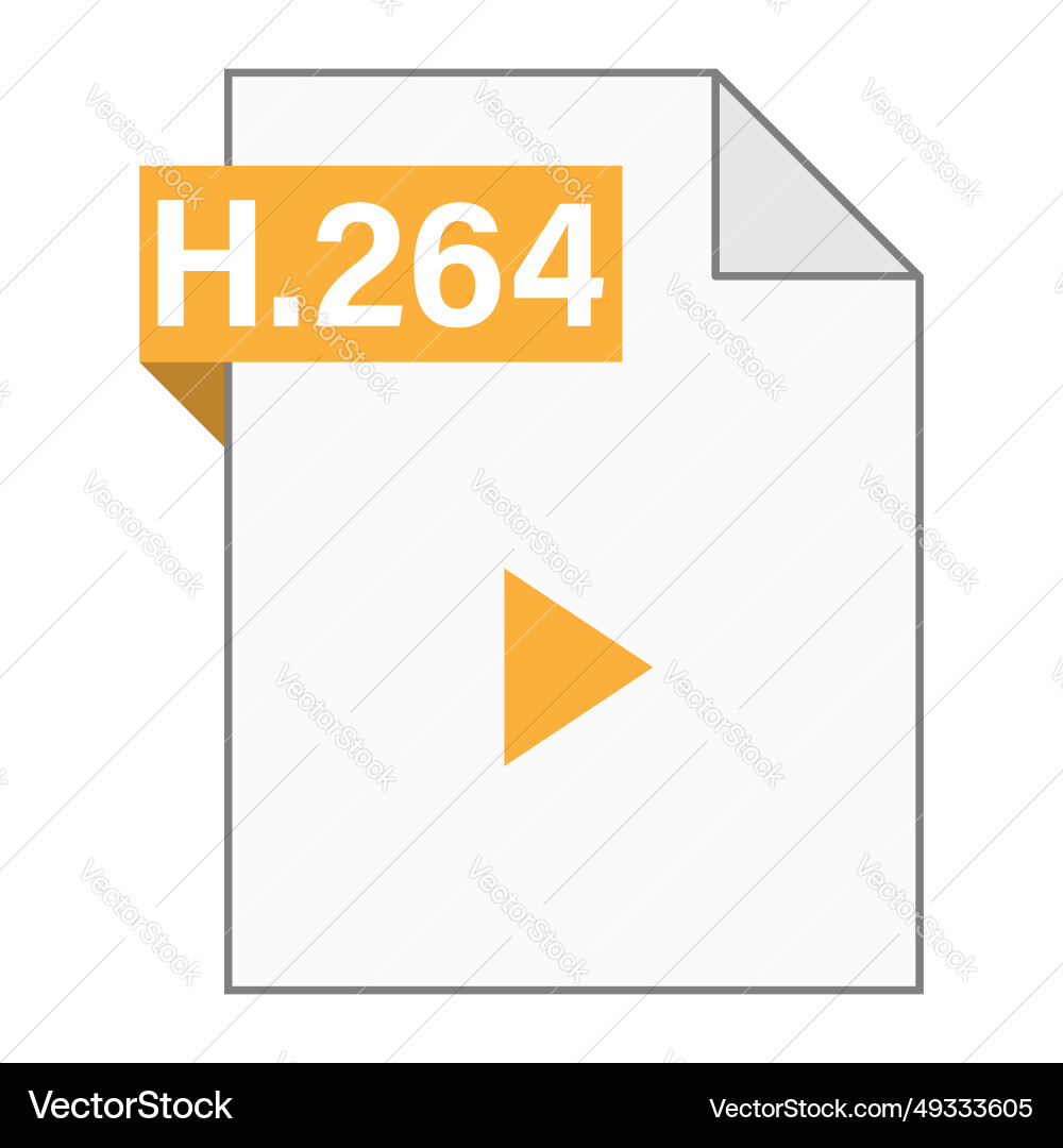 Modern flat design of h264 file icon for web vector image