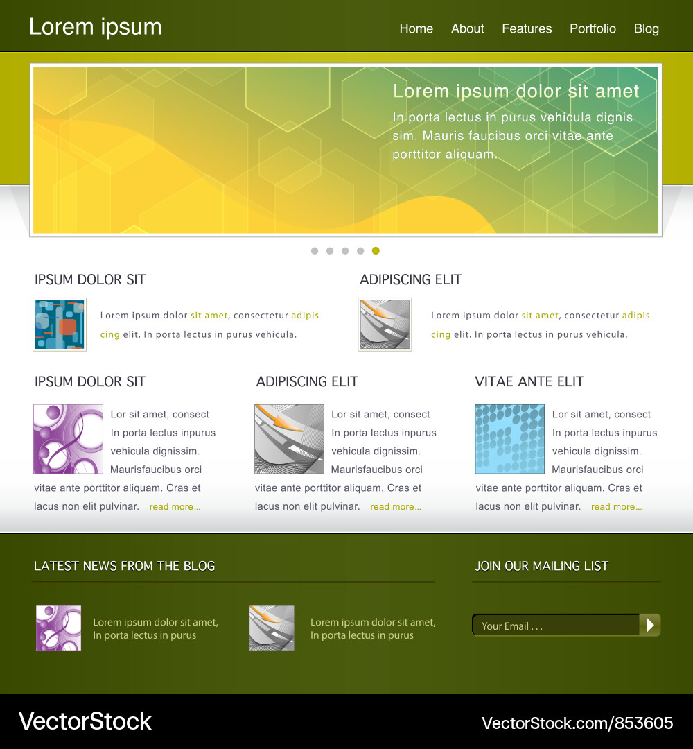 Modern website template Vector Image