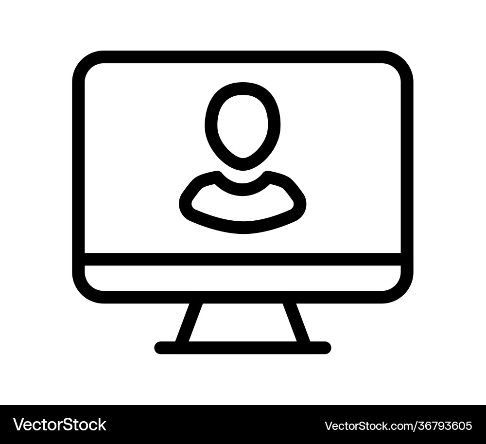 Monitor user profile single isolated icon Monitor user profile single isolated icon vector image