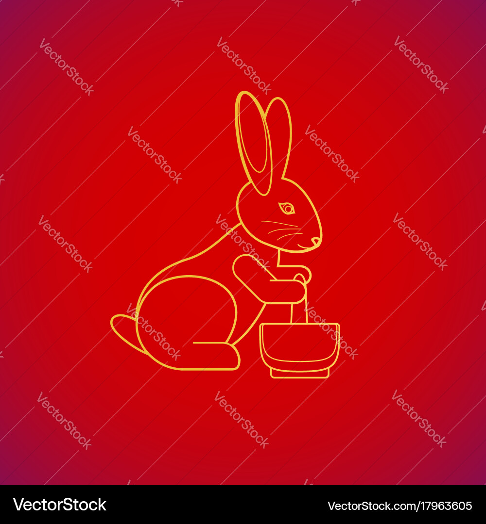 Moon rabbit with immortality elixir Vector Image
