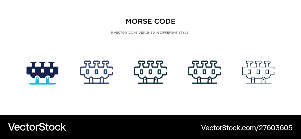 Morse code icon in different style two colored Morse code icon in different style two colored vector image