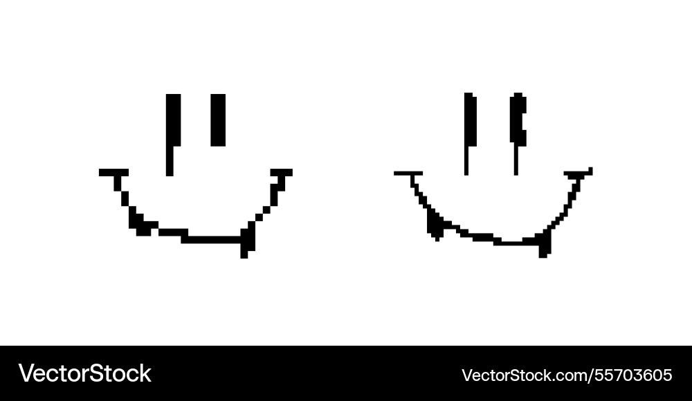 Pixelated smiley faces with different expressions vector image