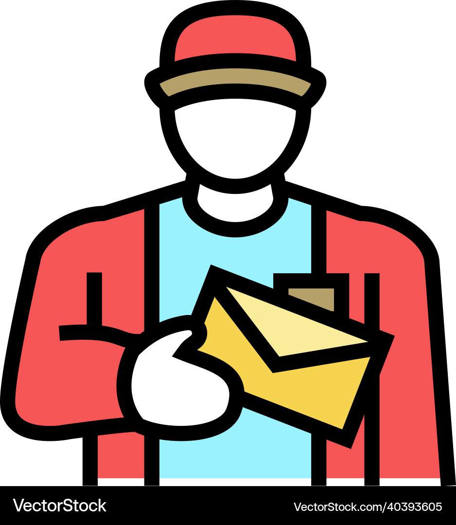 Postman worker color icon Postman worker color icon vector image