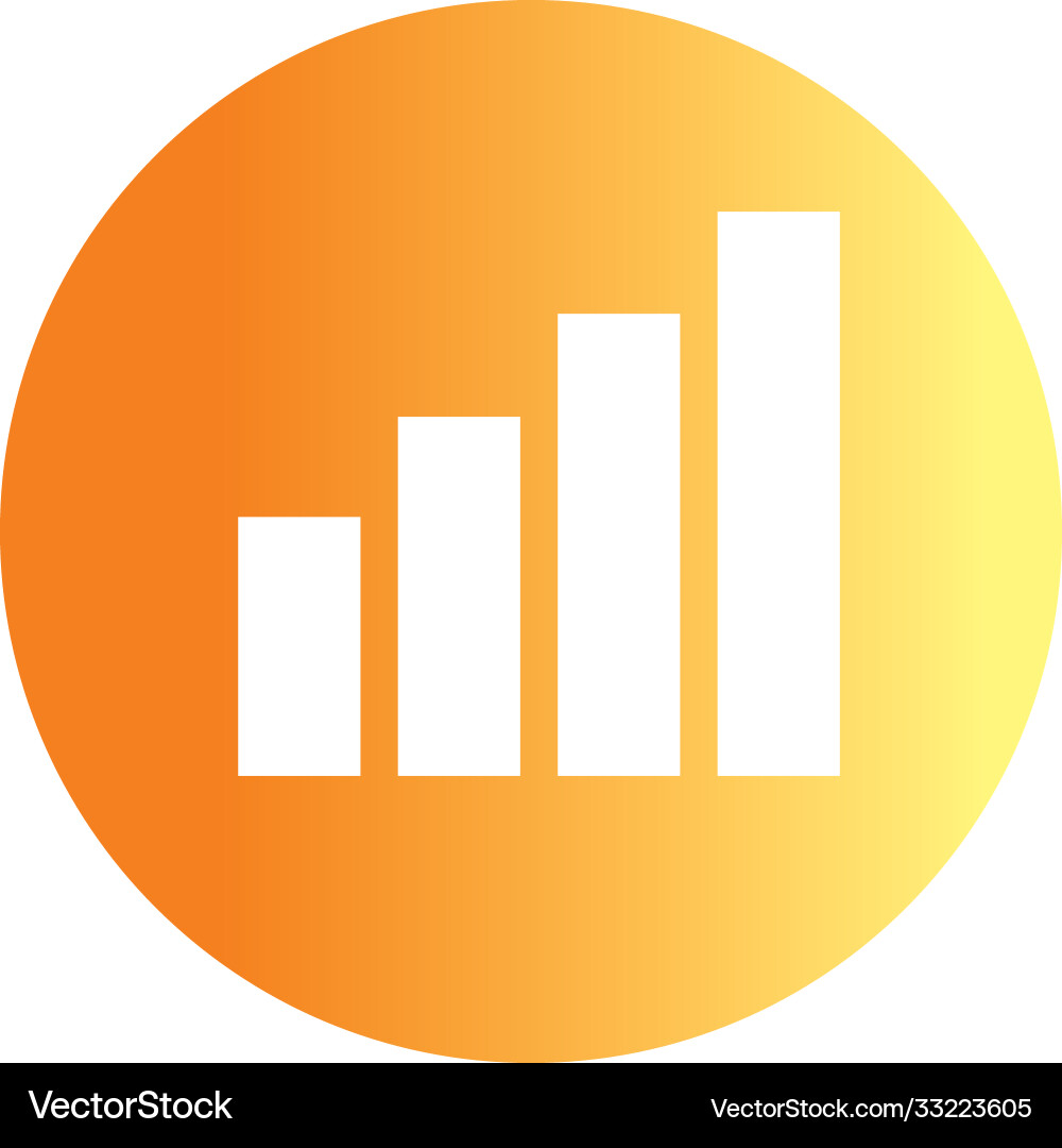 Signal strength indicator button in white Vector Image