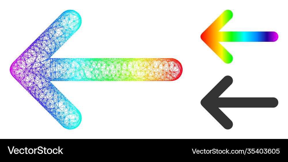 Spectral net mesh gradient arrow left icon Spectral net mesh gradient arrow left icon vector image