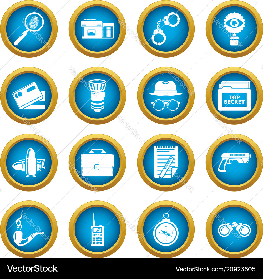 Spy icons set simple style Spy icons set simple style vector image
