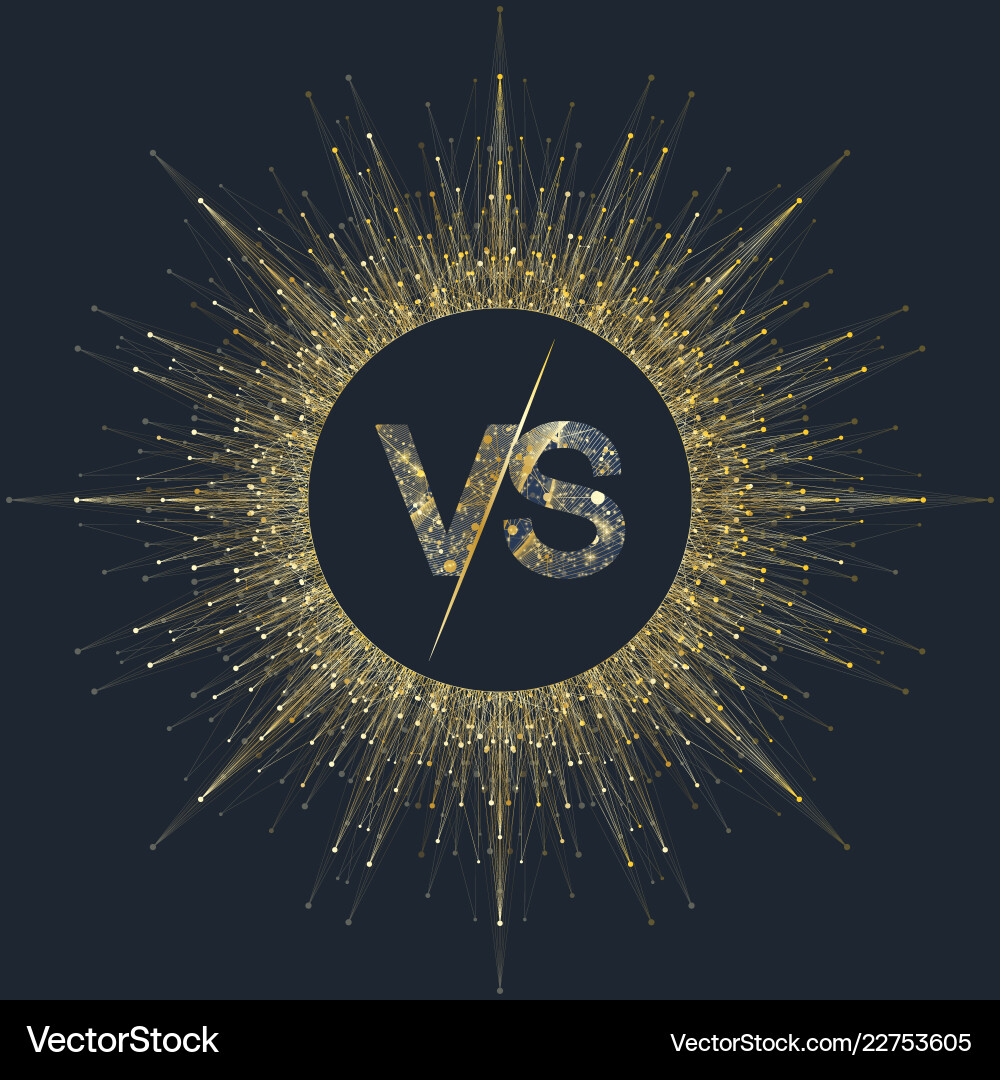 Vs letters in the fractal element with connected Vs letters in the fractal element with connected vector image