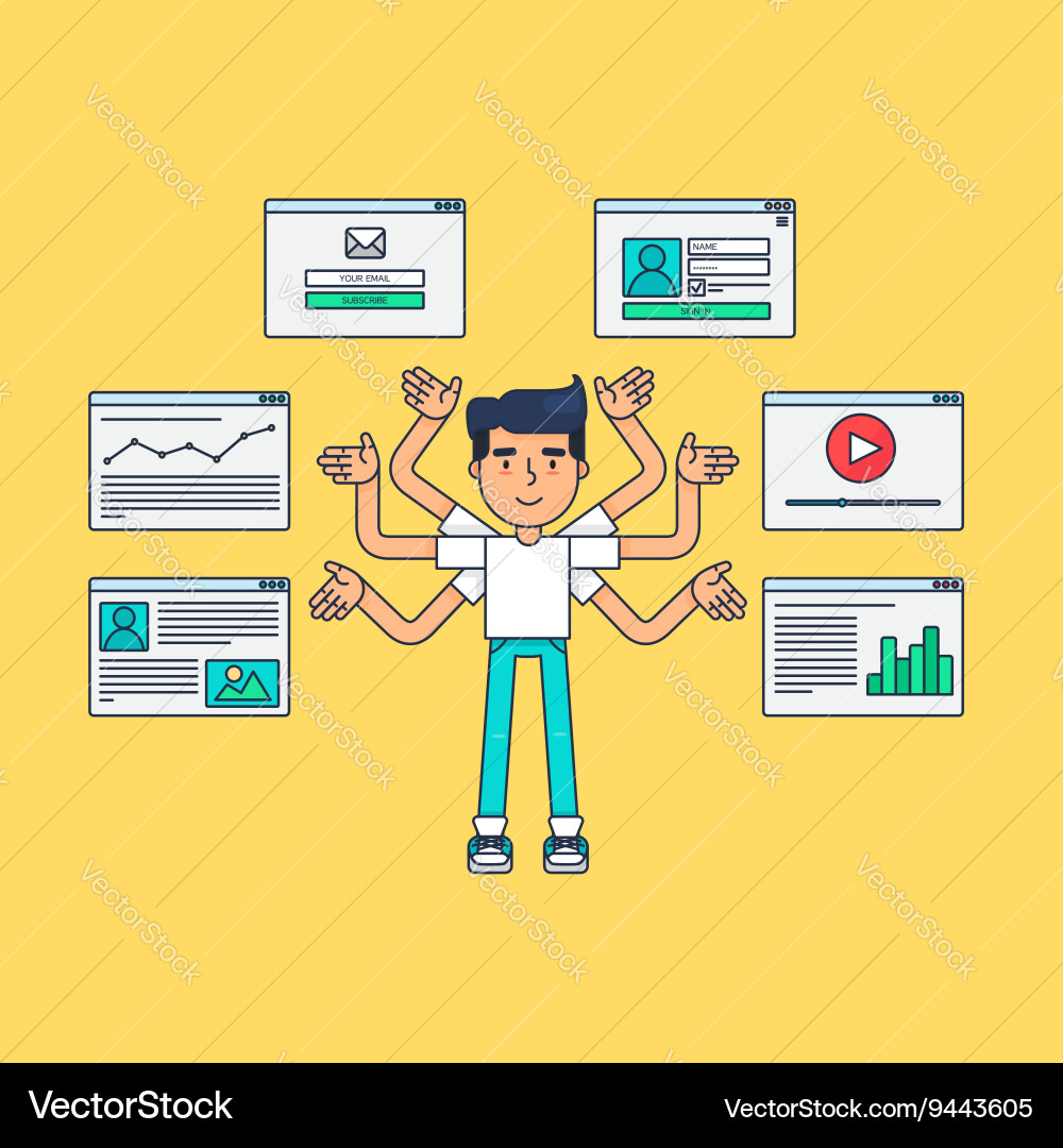 Web virtual socail network vector image