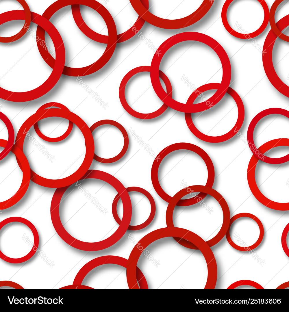 Abstract seamless pattern rings with shadows vector image