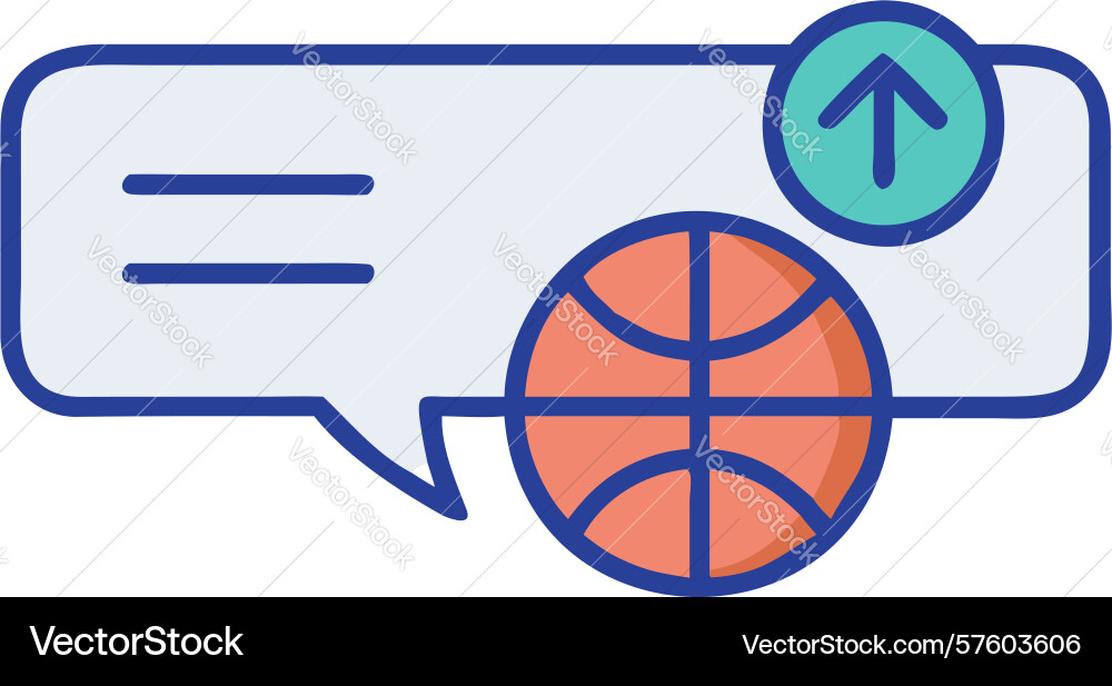 Basketball chat message upload icon design vector image