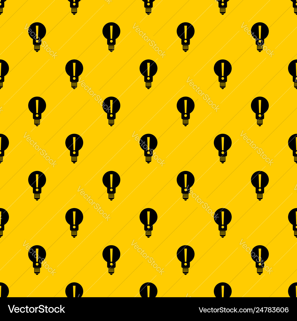 Bulb with exclamation mark inside pattern Bulb with exclamation mark inside pattern vector image