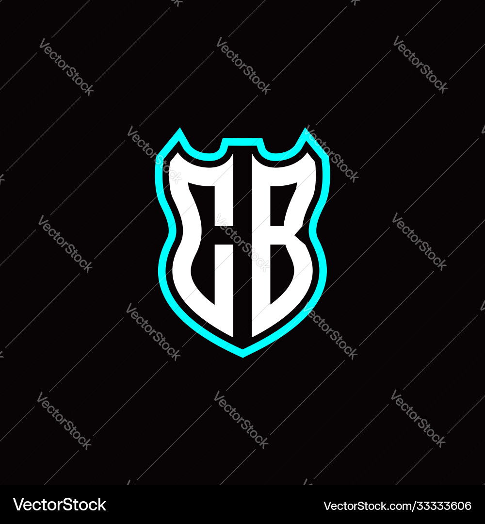 C b initial logo design with shield shape C b initial logo design with shield shape vector image