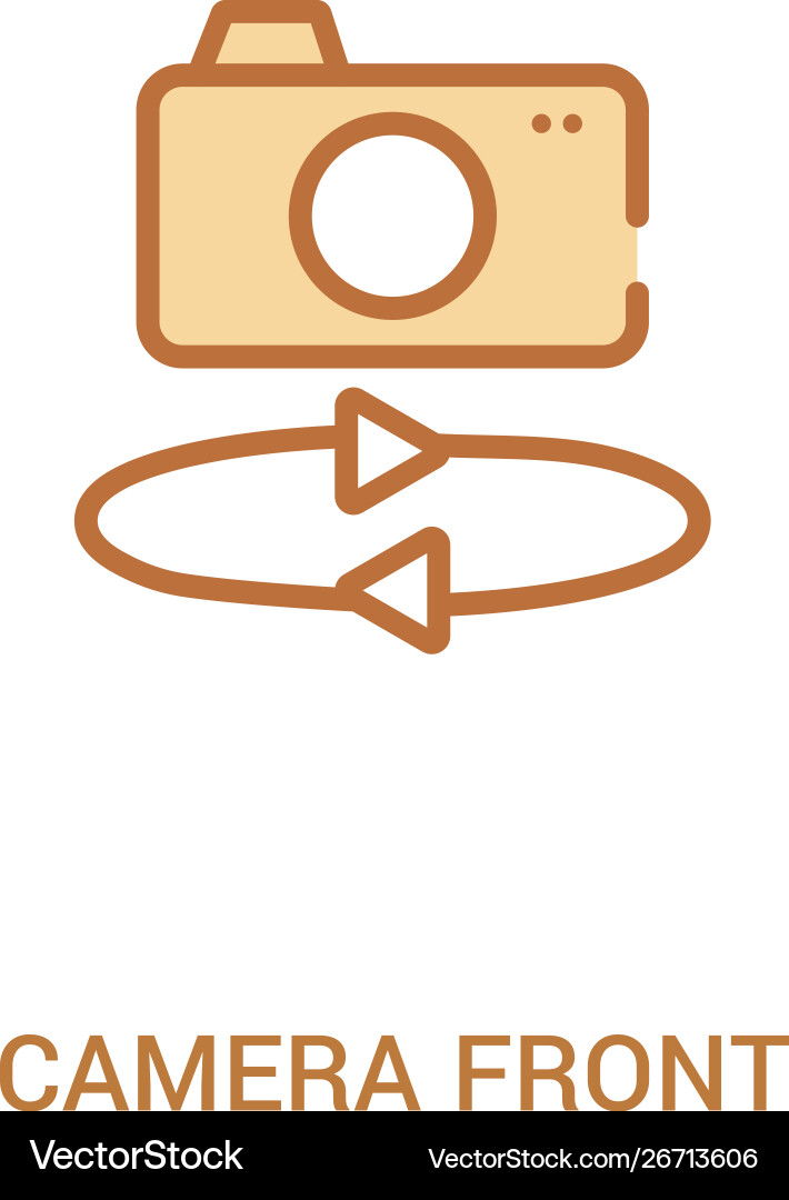 Camera front concept 2 colored icon simple line Camera front concept 2 colored icon simple line vector image