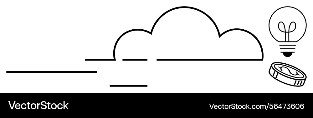 Cloud computing concept with light bulb and coin Cloud computing concept with light bulb and coin vector image