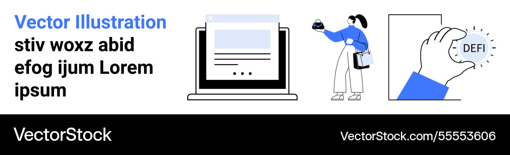 Digital content creation technology interaction Digital content creation technology interaction vector image
