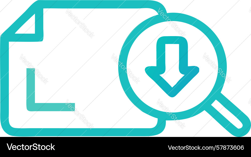 Document view and download icon for file Vector Image