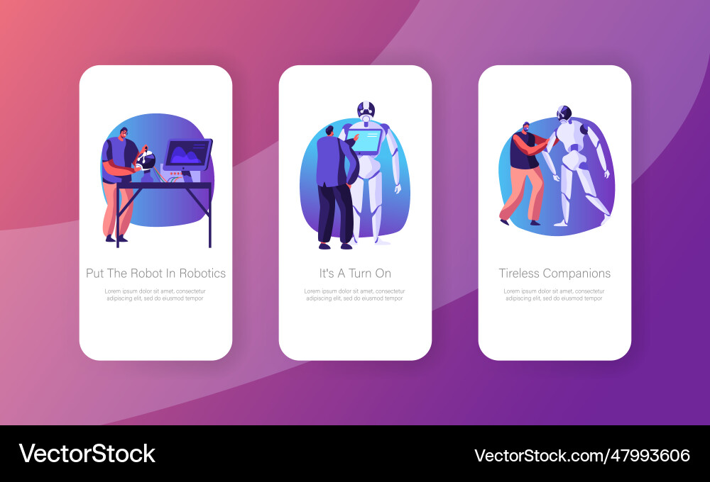 Engineers characters making and programming robots Engineers characters making and programming robots Vector Image