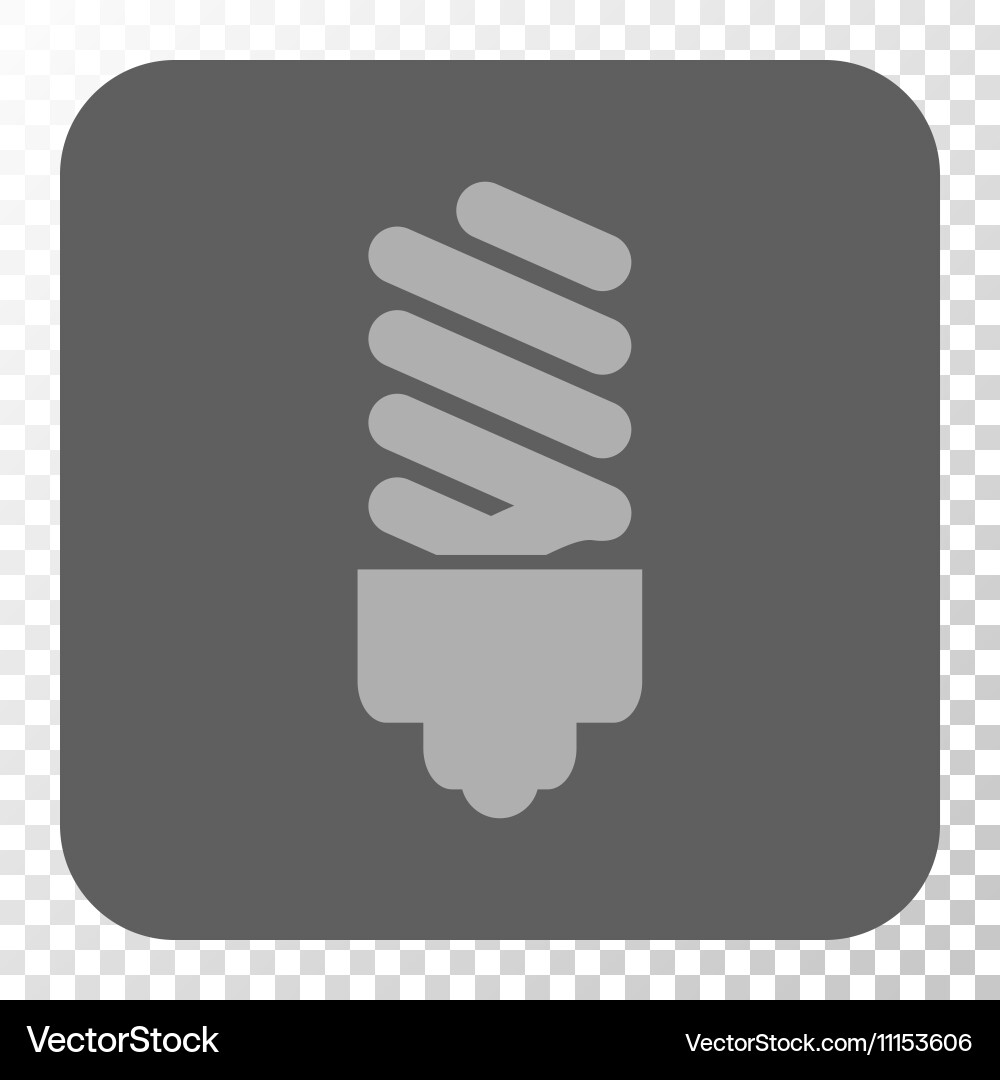 Fluorescent bulb rounded square button vector image