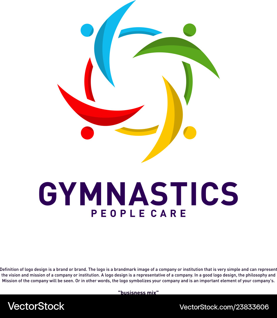 Fun people healthy logo design concept gymnastics – Royalty-Free Vector |  VectorStock, image size:943x1080