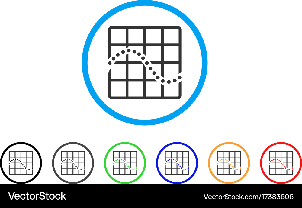 Function chart rounded icon vector image