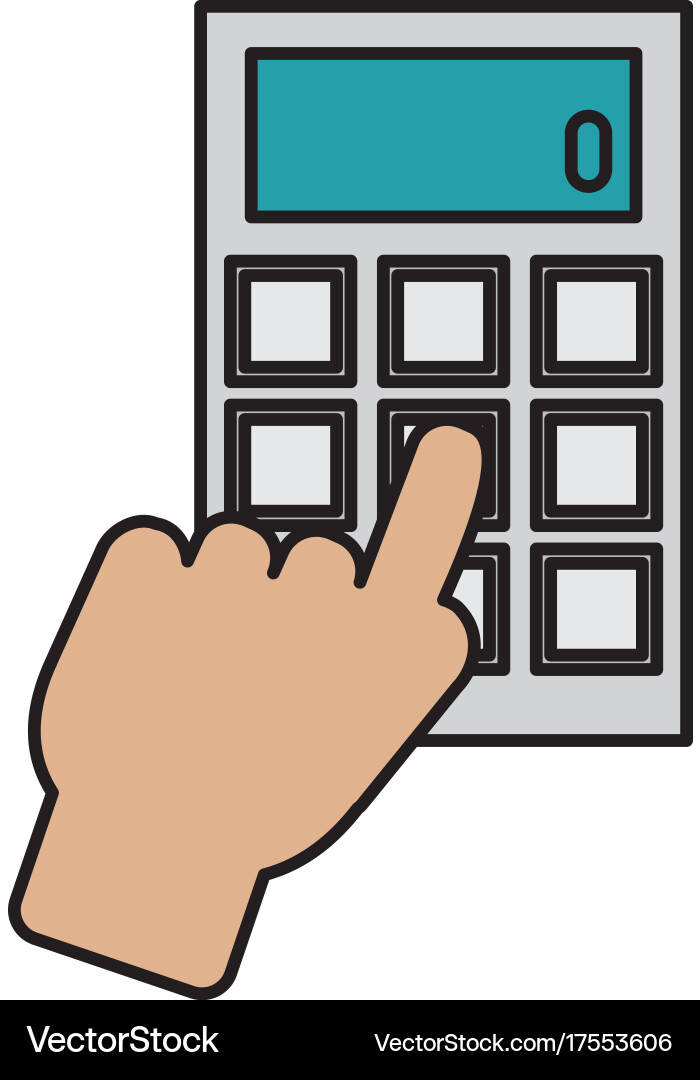 Hand user with calculator math isolated icon Vector Image