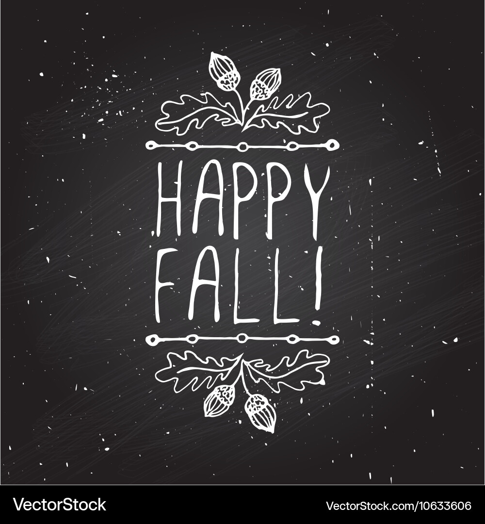 Handdrawn autumn element with text vector image