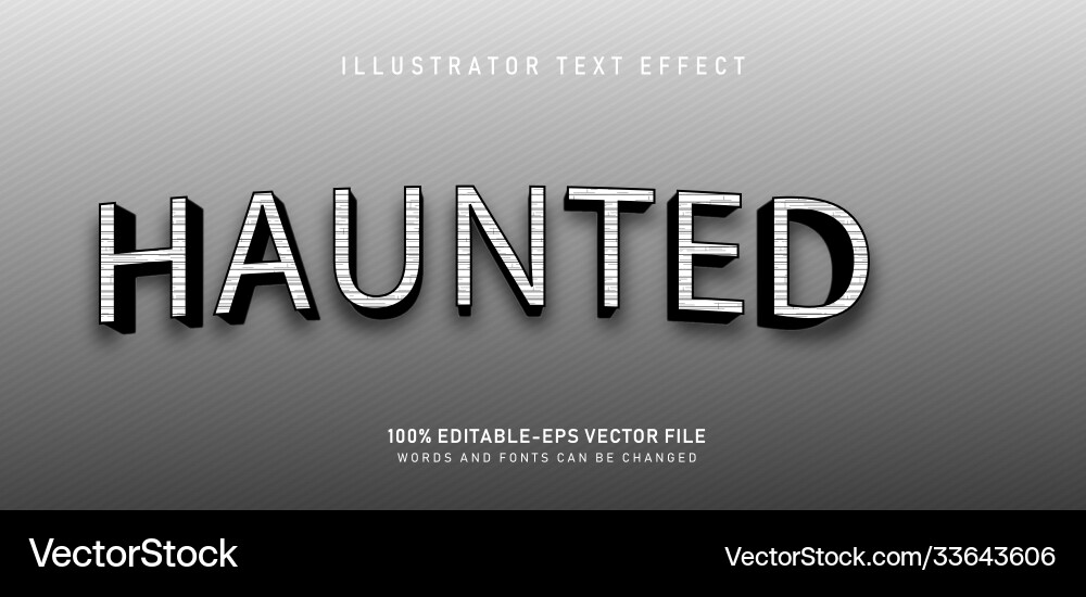 Haunted text effect vector image