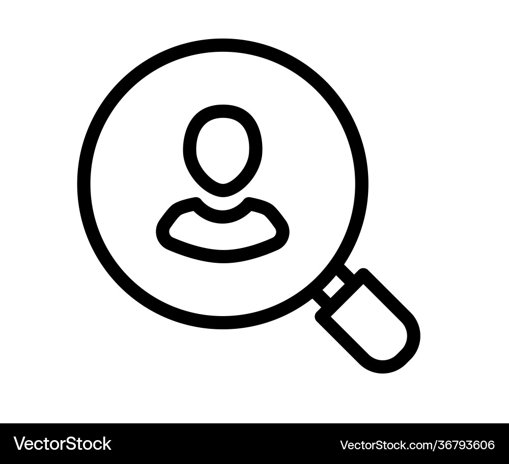 Hiring find user single isolated icon Hiring find user single isolated icon vector image