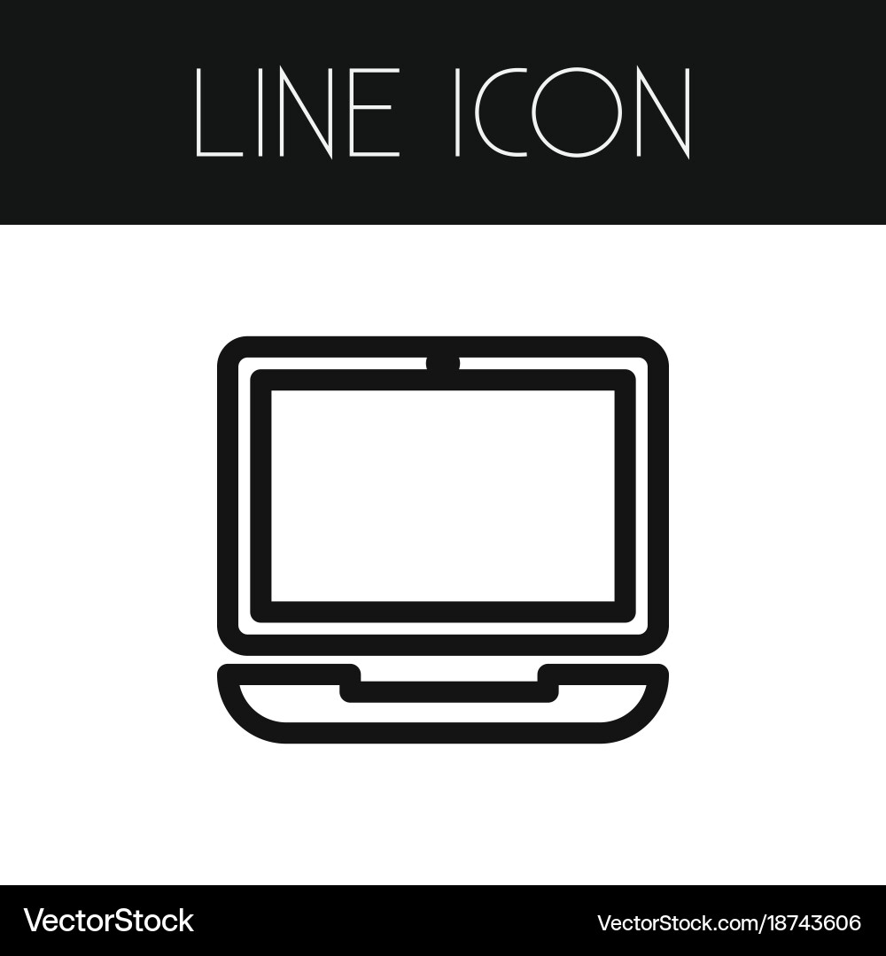 Isolated computerized outline device vector image