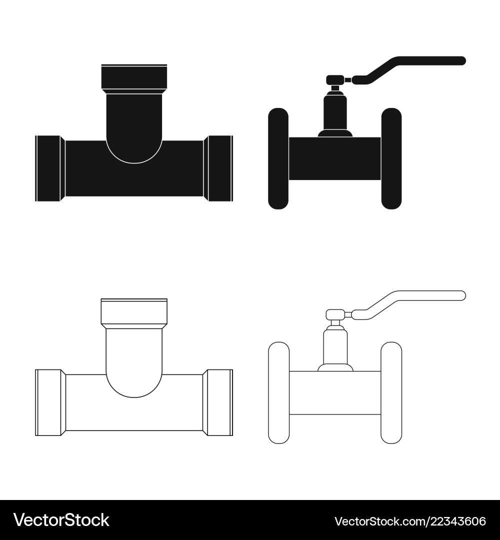 Isolated object of pipe and tube icon set Vector Image