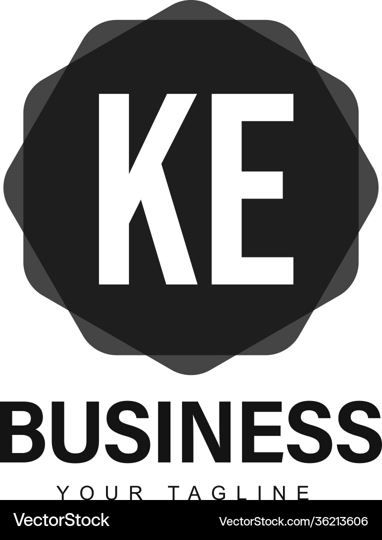 Ke initial a logo design with abstract style Ke initial a logo design with abstract style Vector Image