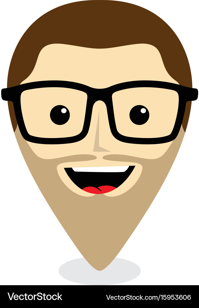 Nerd geek map pin locator - Ortsmarker vektorbild