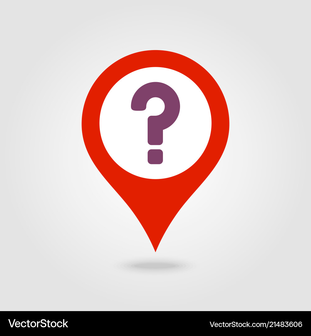 Question mark pin map icon pointer markers Vector Image