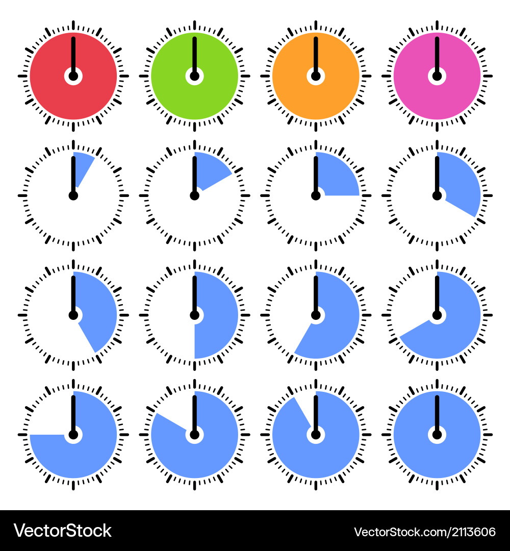 Round Timer Dial Icons vector image