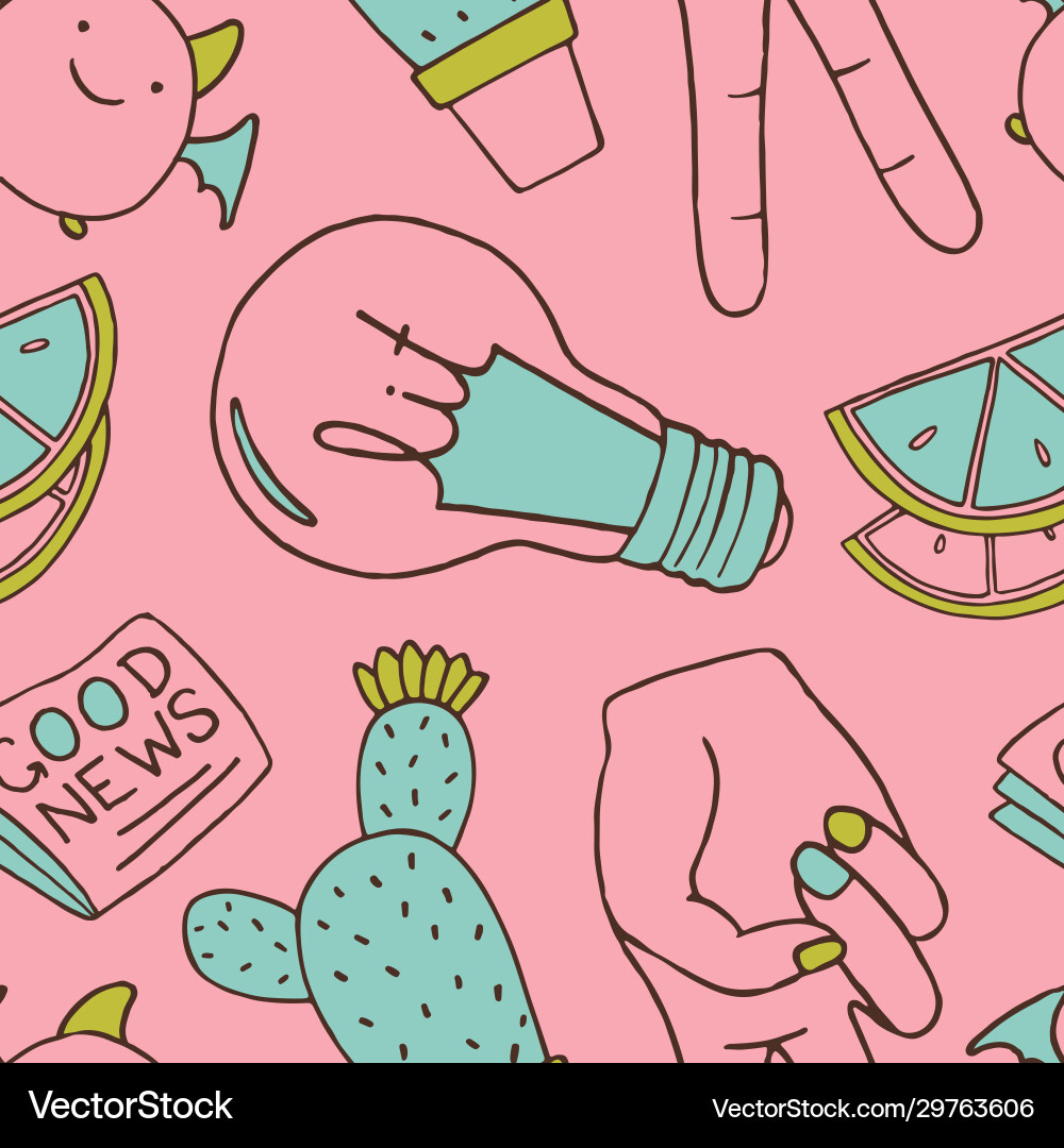 Seamless pattern with patch doodles Vector Image