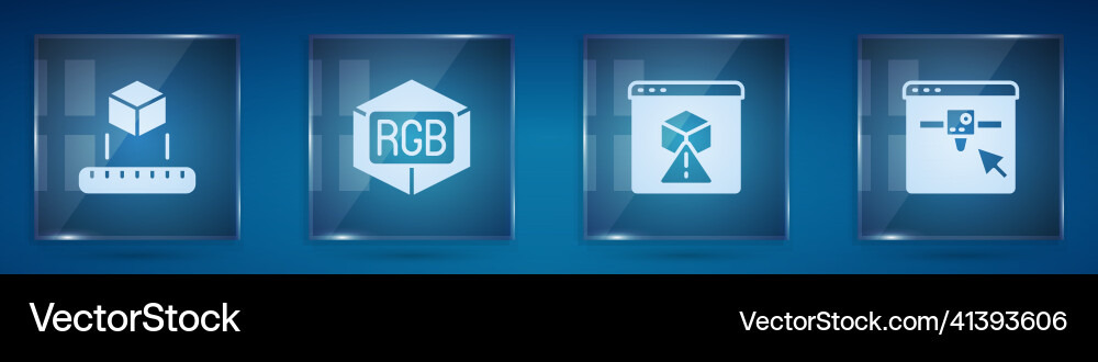 Set isometric cube rgb and cmyk color mixing 3d vector image