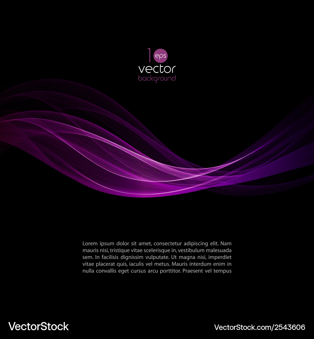 Shiny color waves over dark backgrounds Vector Image