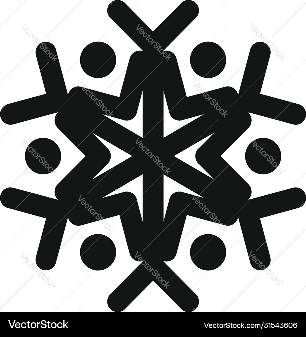 Silhouette snowflake icon simple style Silhouette snowflake icon simple style vector image