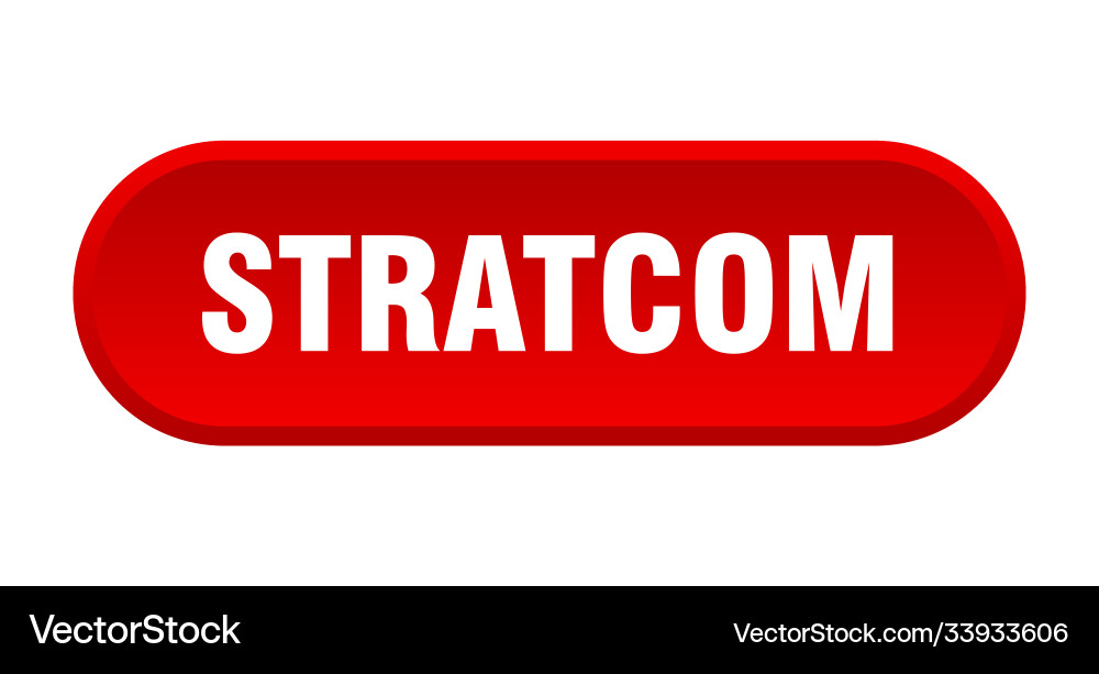 Stratcom button rounded sign on white background vector image