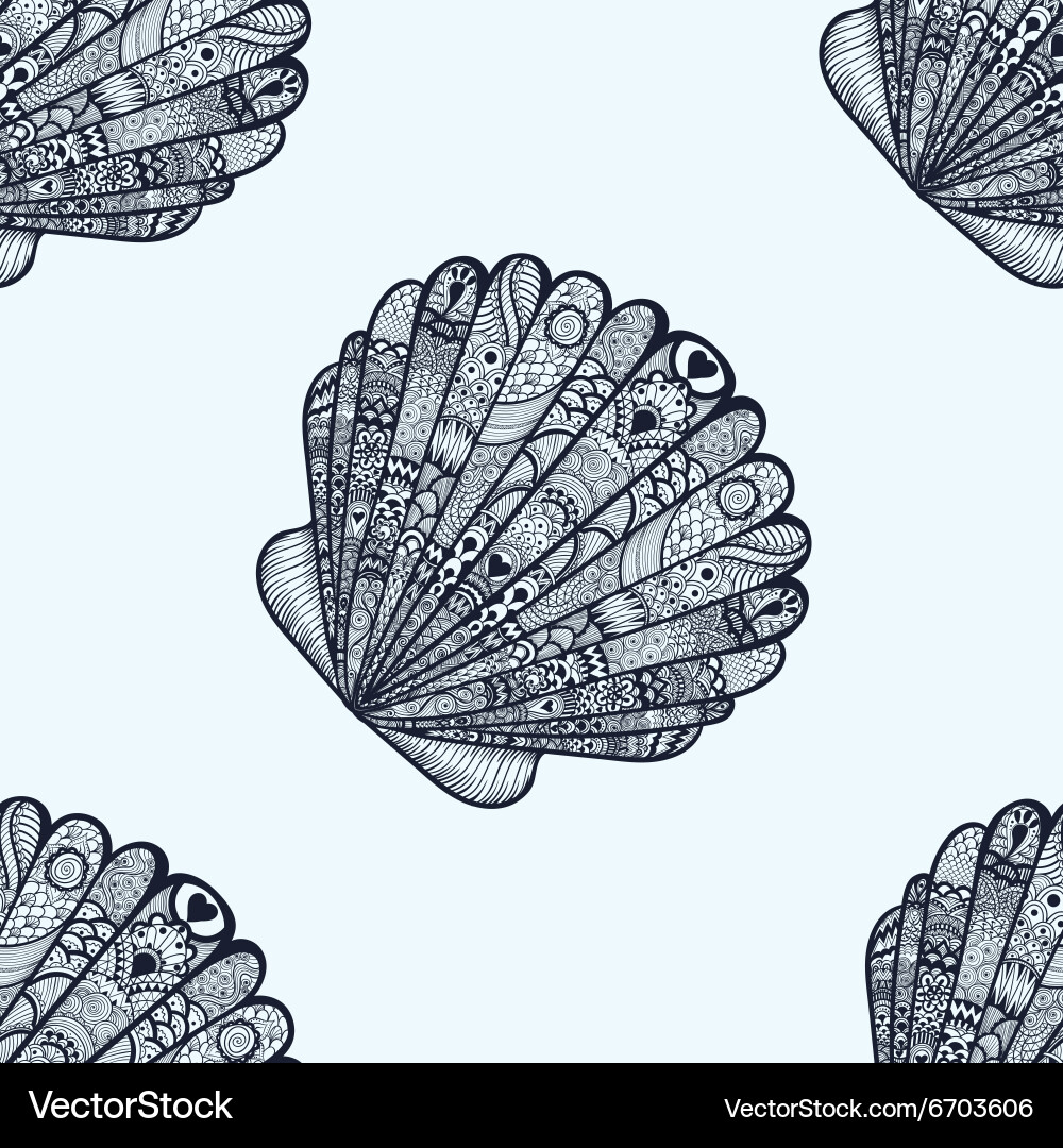 Zentangle Seashell Pattern vector image