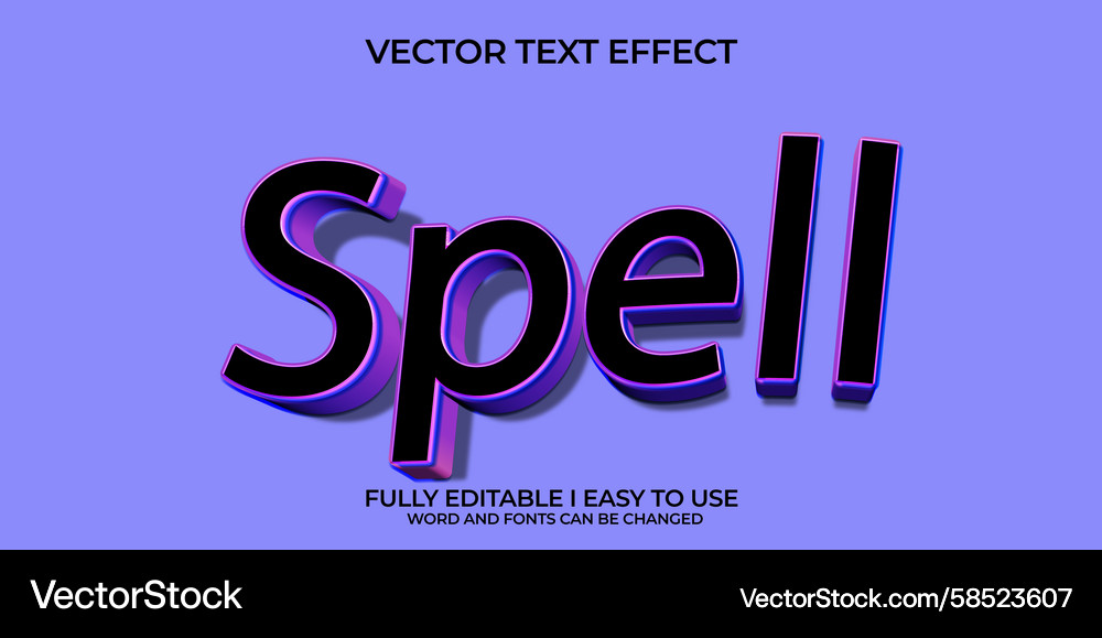 3D Text Effect - Editable Vector Image