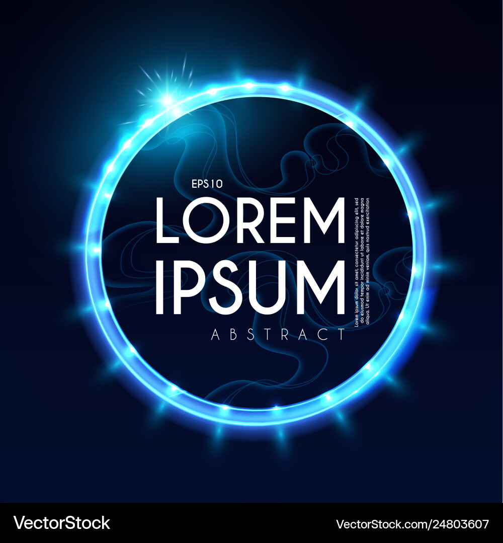 Abstract circle banner with lights and waves Abstract circle banner with lights and waves vector image