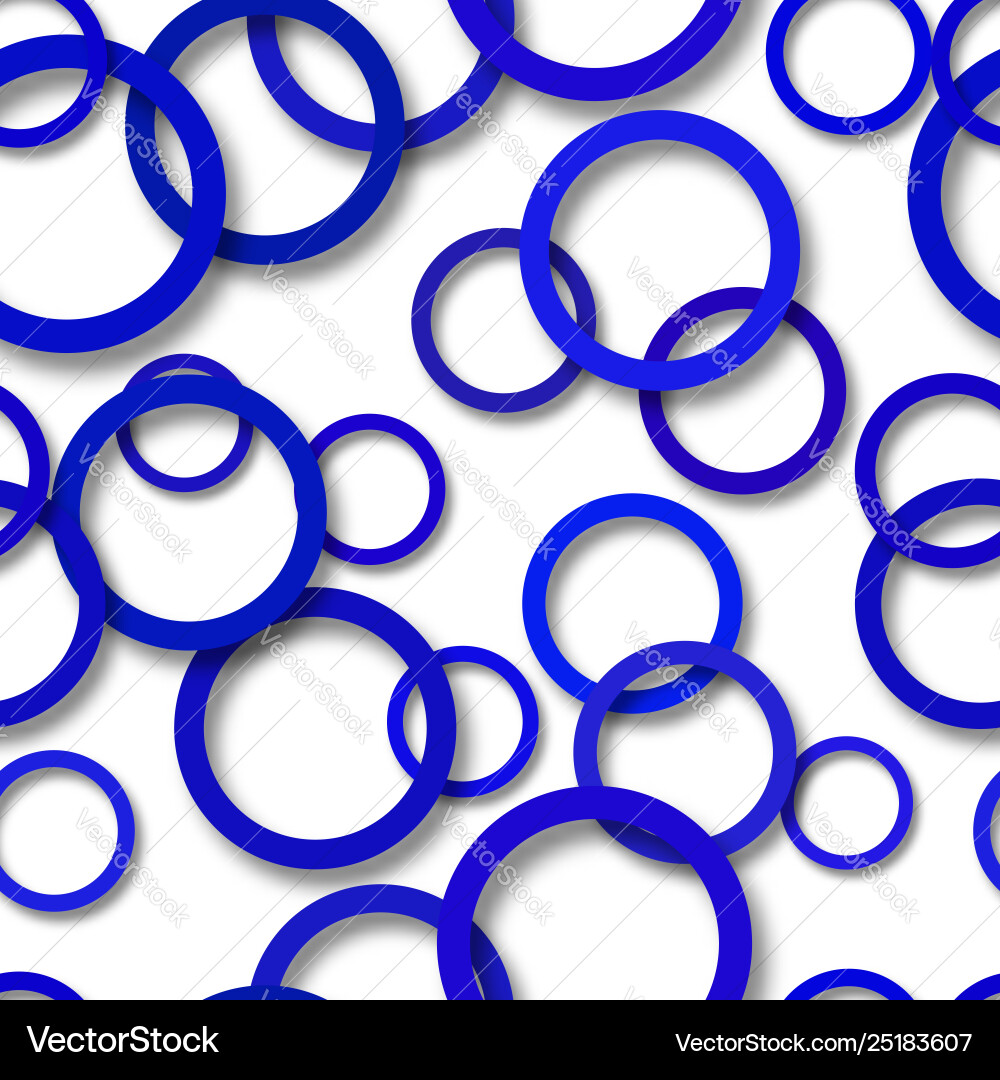 Abstract seamless pattern rings with shadows vector image
