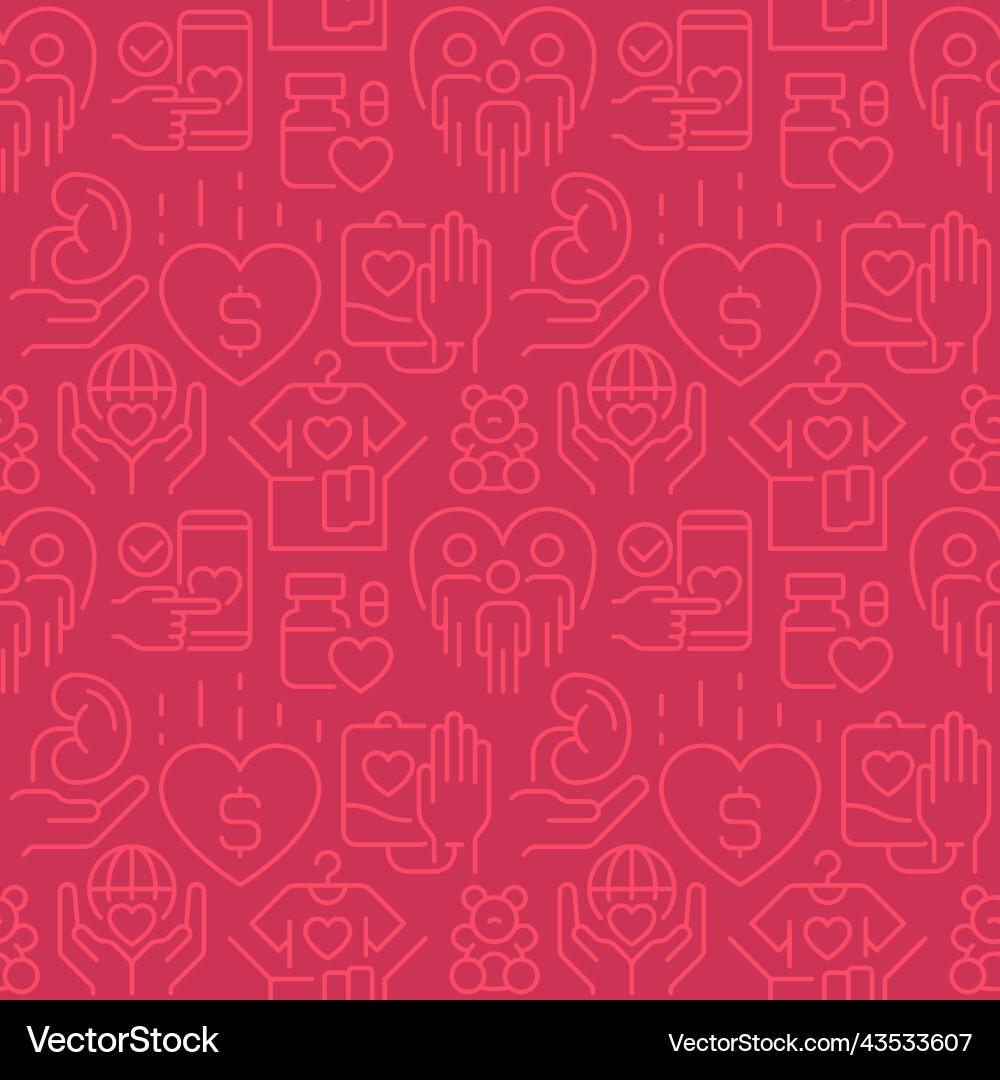 Charity program abstract seamless pattern Charity program abstract seamless pattern Vector Image