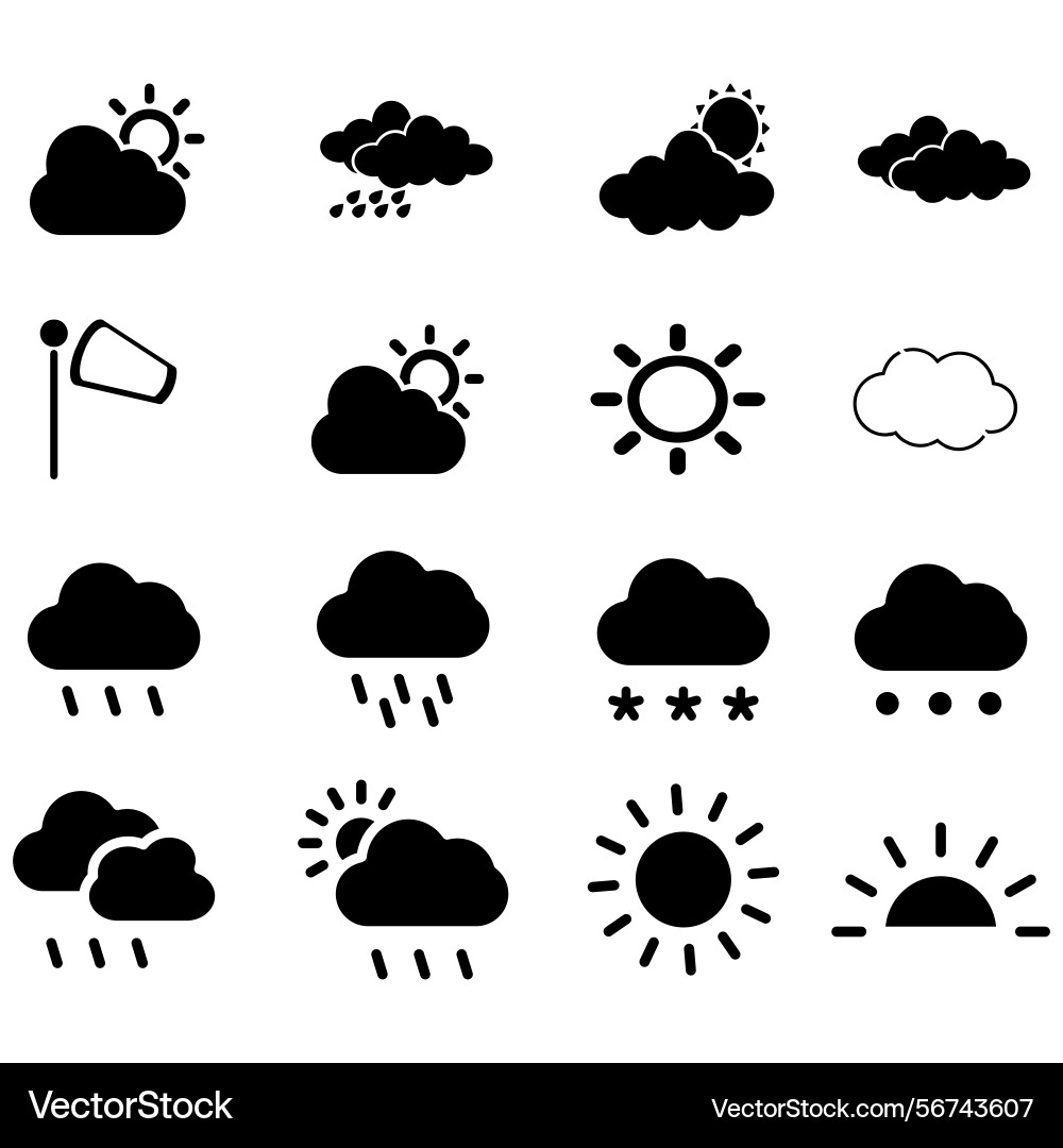 Clouds icons set of in different form Clouds icons set of in different form Vector Image