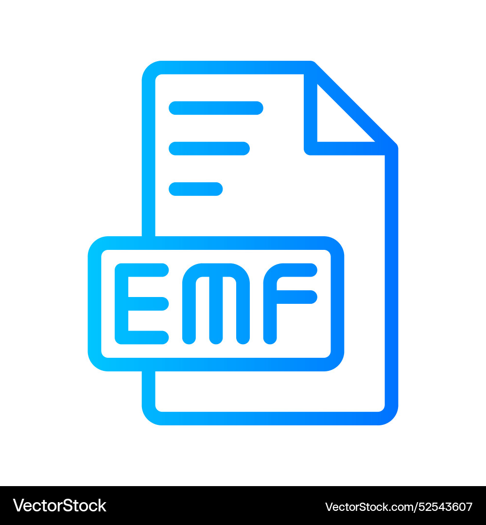 Emf document file picture gradient icon format Vector Image