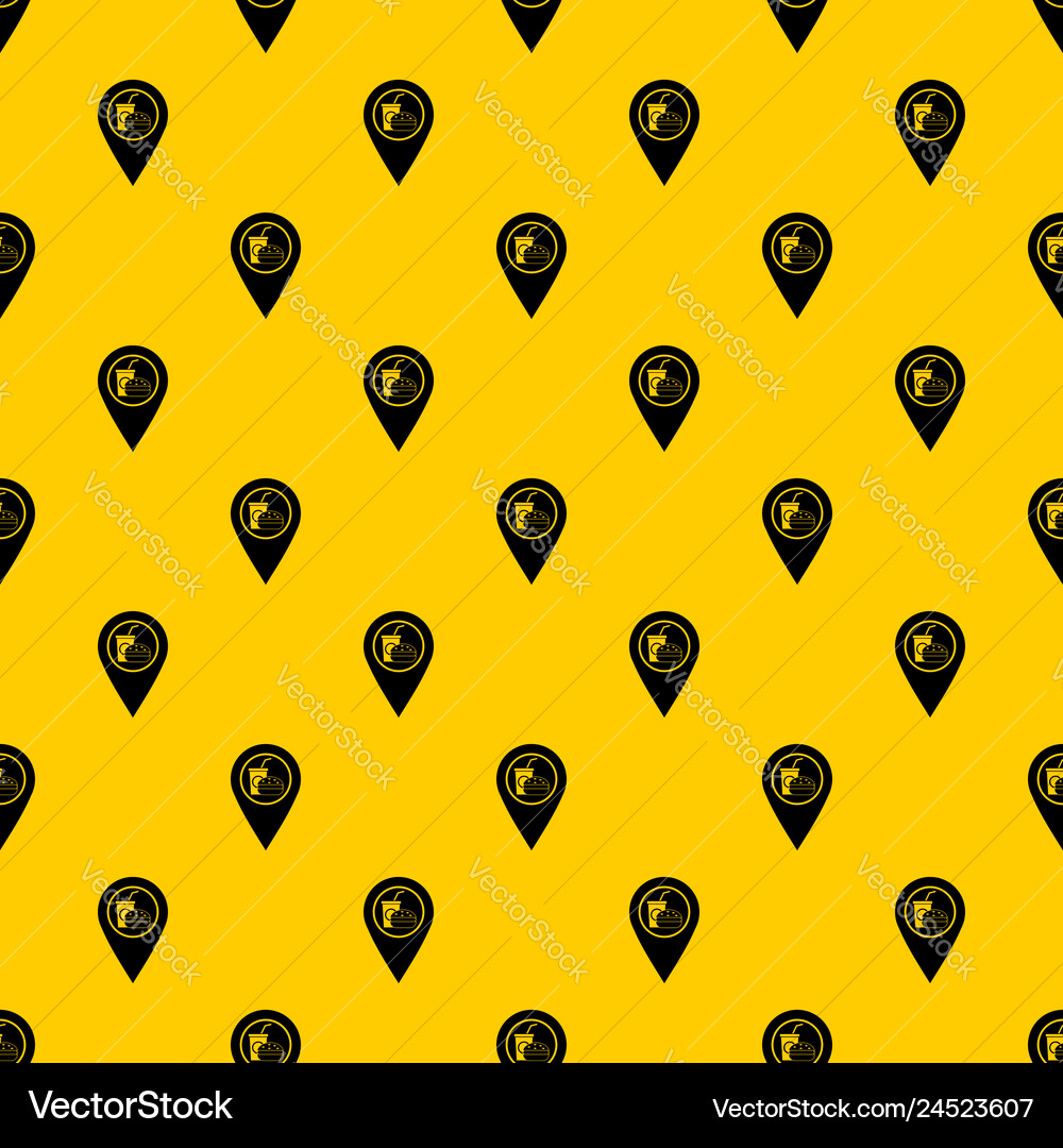 Fast food and restaurant map pointer pattern Fast food and restaurant map pointer pattern vector image