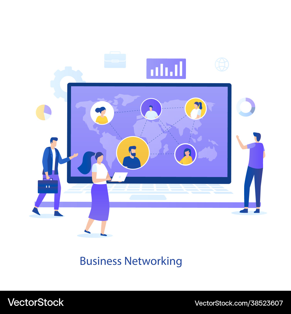 Flat business networking concept Flat business networking concept vector image