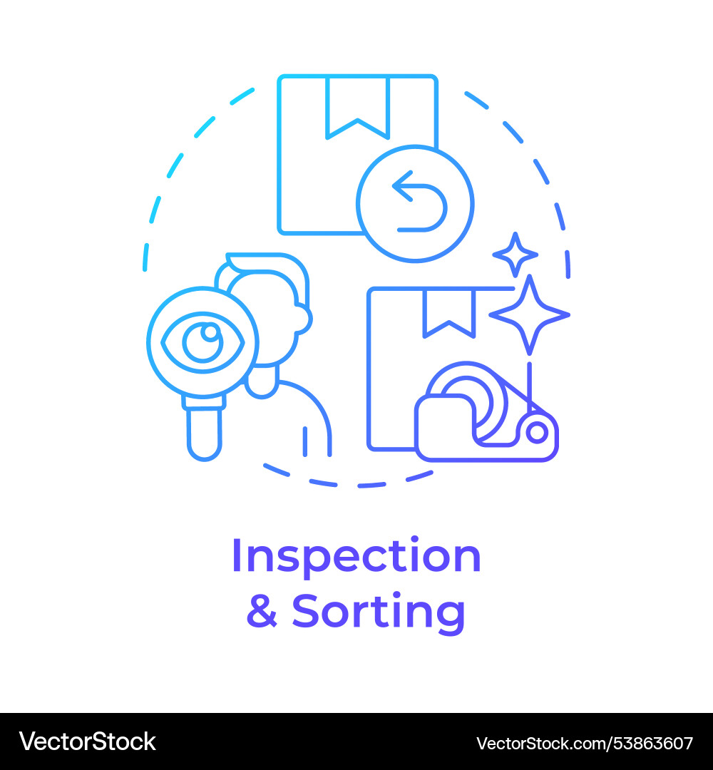 Inspection and sorting blue gradient concept icon Inspection and sorting blue gradient concept icon vector image