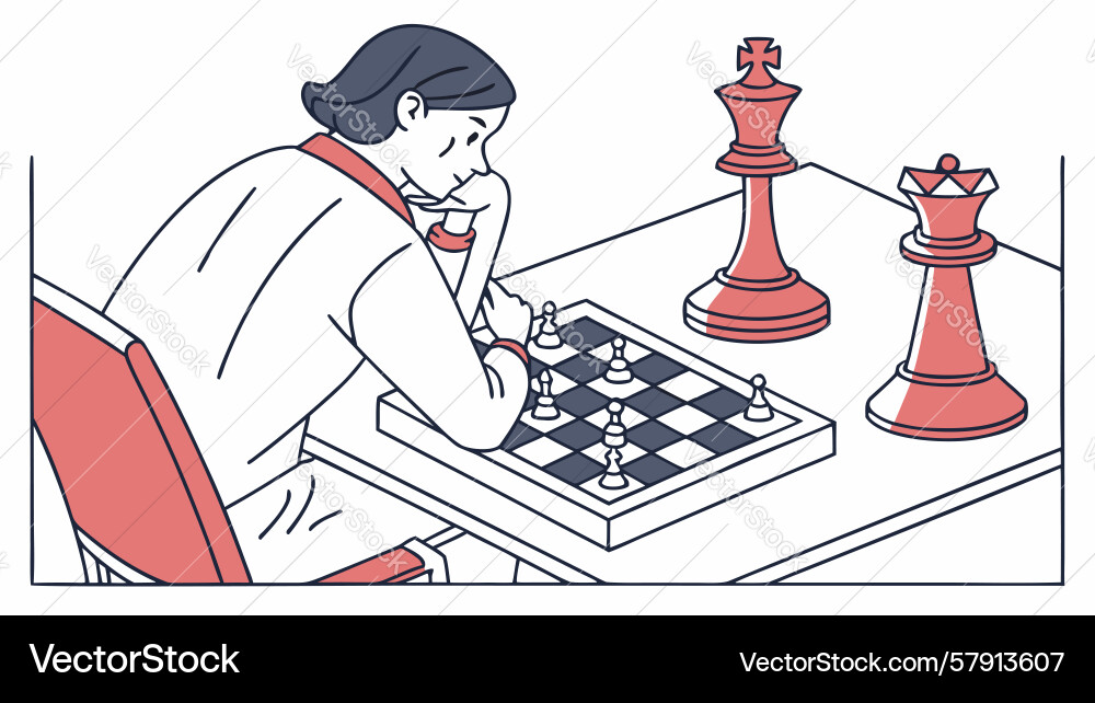 Intense chess match design generative ai Vector Image